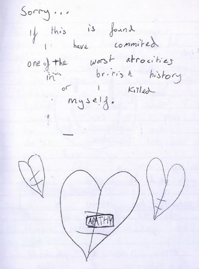 A page from a diary kept by the older boy