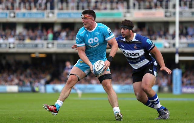 Sale's Tom Curry (left) during the Gallagher Premiership play-off semi-final