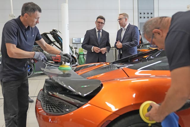 Andy Burnham visit to McLaren Technology Centre