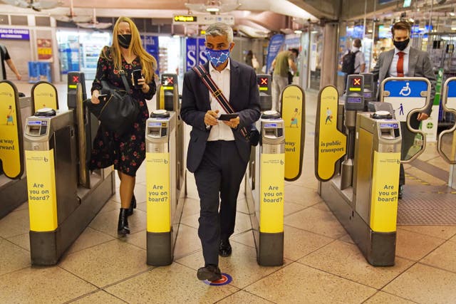 Mayor of London Sadiq Khan wants mask wearing on the capital's transport network to continue after July 19