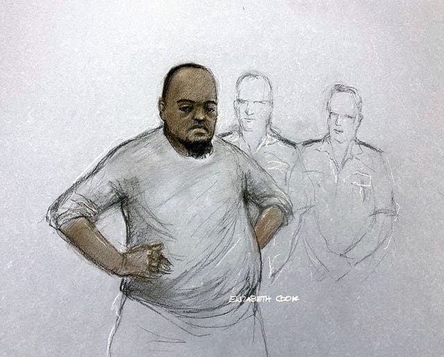 Court artist sketch of Essa Suleiman appearing at Westminster Magistrates' Court