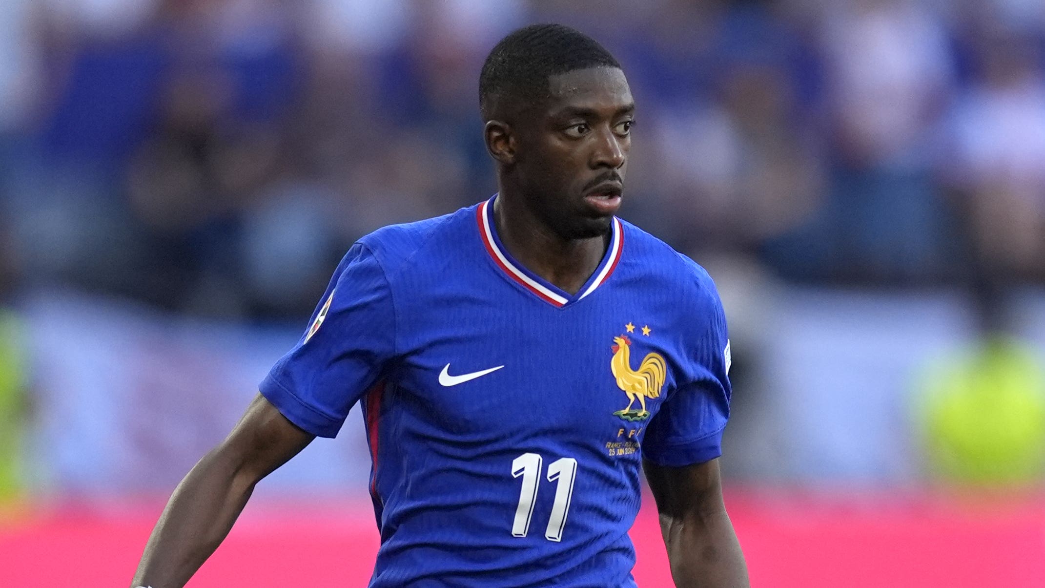 Ousmane Dembele’s early goal was the difference for Paris St Germain against Lens (Nick Potts/PA)