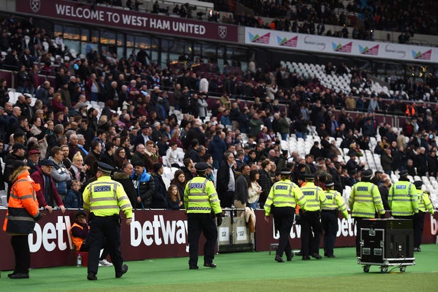 Disturbances during West Ham's match against Burnley are being investigated (Daniel Hambury/PA Images)