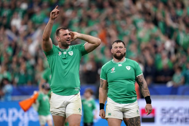 Ireland celebrated their victory with a lap of honour in Paris