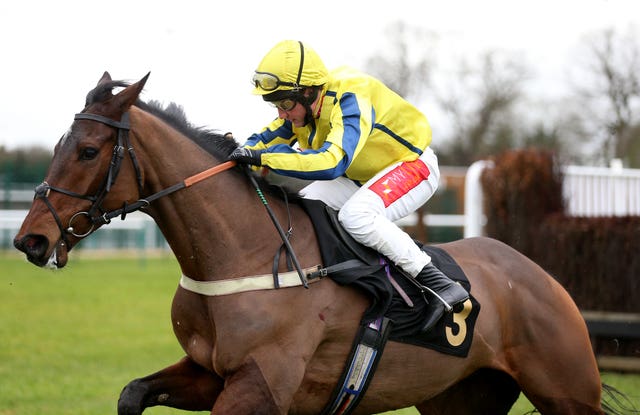 Haddex Des Obeaux ridden by Jamie Moore goes on to win The Wigley Support Fund Edward Courage Cup Handicap Chase at Warwick