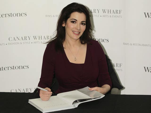 Nigella Lawson at a book signing in London