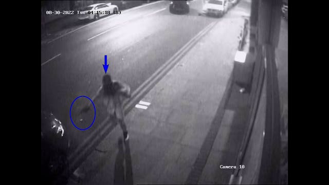 Still from footage alleged to show Chris Kaba shooting at a gang rival