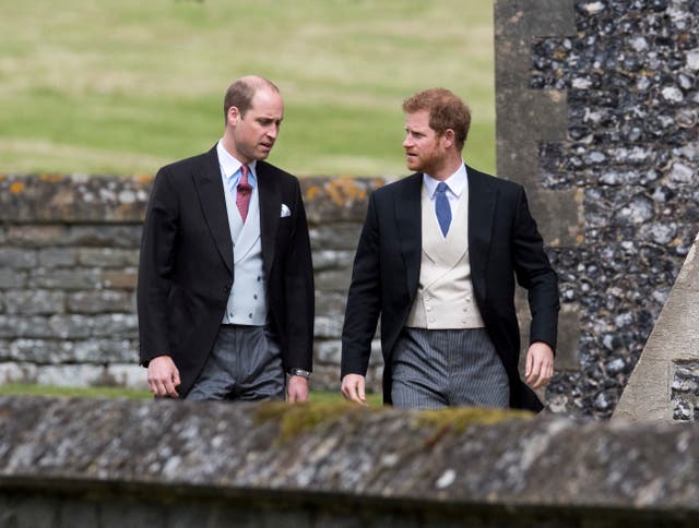 Harry pictured with brother William at Pippa's wedding. (Arthur Edwards/The Sun)