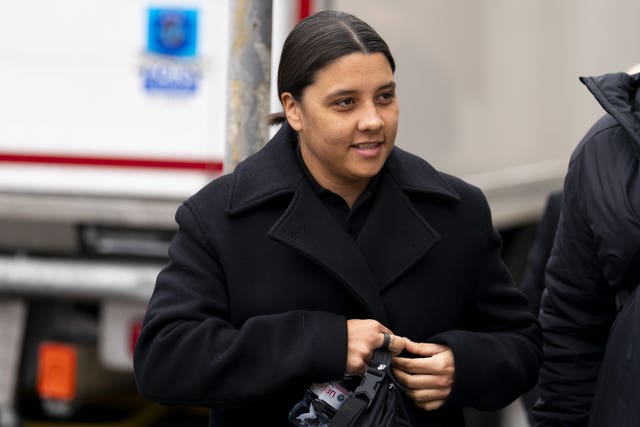 Chelsea and Australia striker Sam Kerr arrives at Kingston Crown Court, south-west London