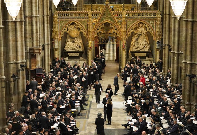 Guests arrive for the State Funeral of Queen Elizabeth II, held at Westminster Abbey