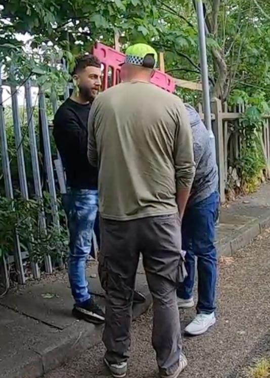 Hewa Rahimpur being detained in Wanstead Park, east London 