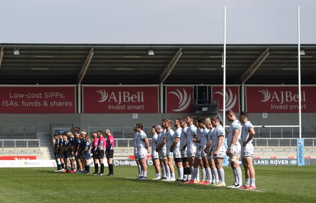 In Rugby's Premiership, Sale Sharks and Gloucestershire players stood in memory 