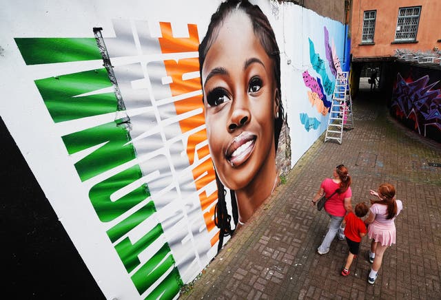 A mural of Irish runner Rhasidat Adeleke by street artist JEKS on Jenkins Avenue, Waterford