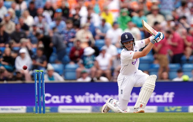 Ollie Pope hit 81 not out as England reached reach 183 for two at stumps, chasing 296 (Mike Egerton/PA).