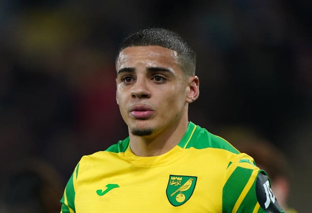 Norwich City’s Max Aarons during the Premier League match 