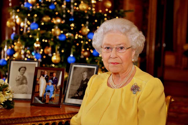The Queen recording her Christmas Day speech