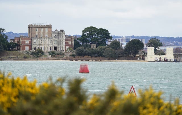 A view of Brownsea Castle on Brownsea Island in Dorset