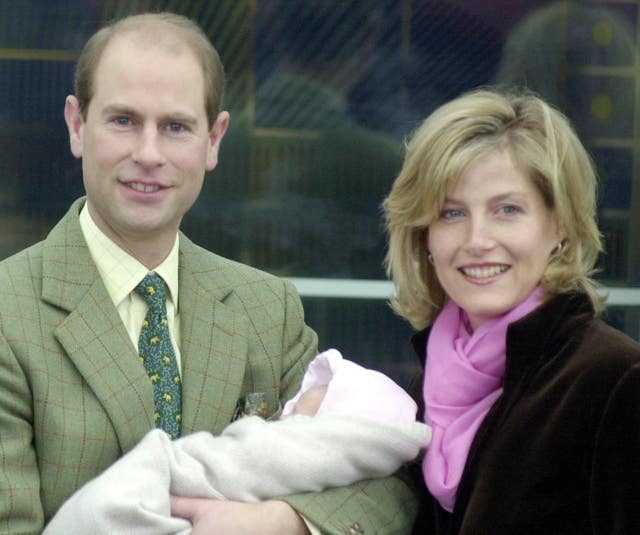 The Earl and Countess of Wessex with baby