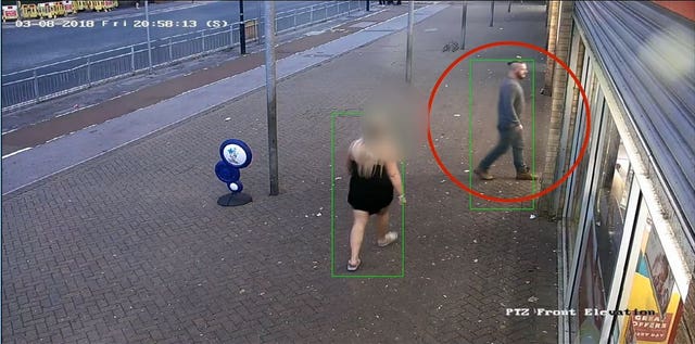 CCTV of Torbjorn Kettlewell looking for Kelly Franklin