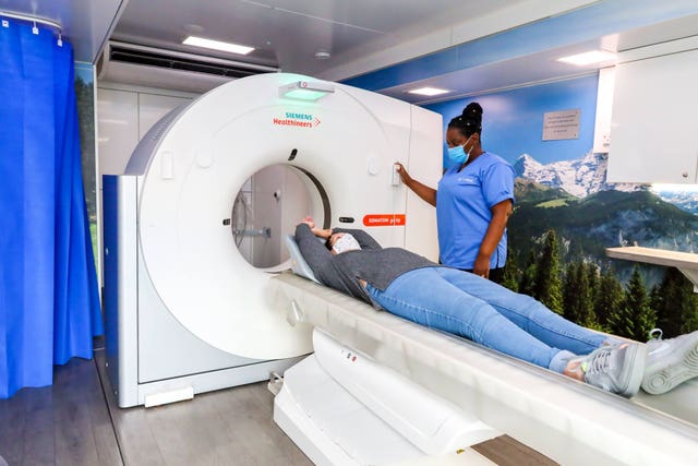 A scanner in an NHS mobile truck