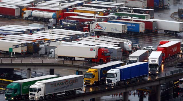 Chris Grayling said lorry checks would not be introduced at Dover after Brexit (Gareth Fuller/PA)