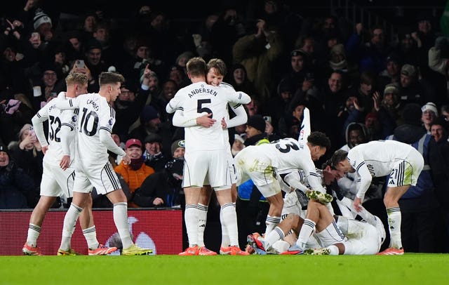 Fulham players celebrate