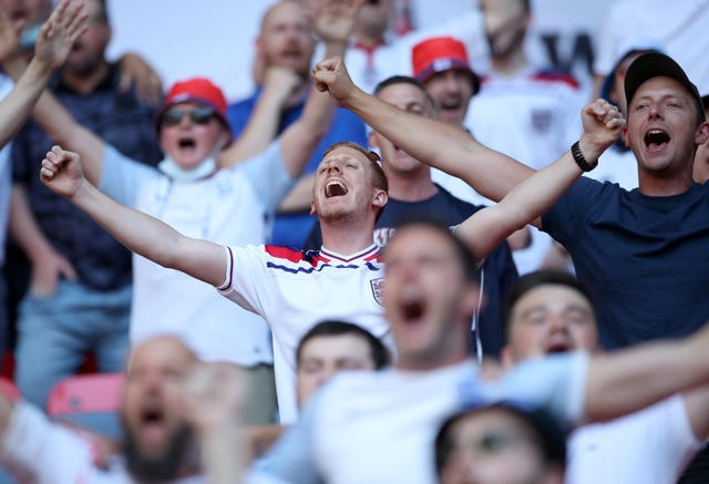 England fans at the team's opening Euro 2020 match against Croatia on Sunday