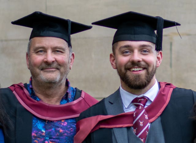 Jonny Clothier, 62, with his youngest son Carter, 