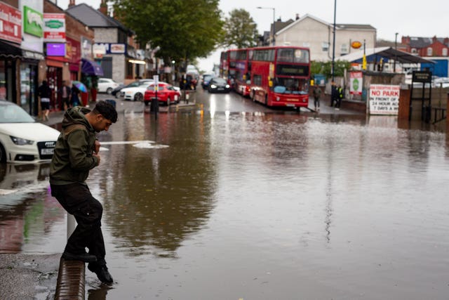 Flooding after persistent heavy rain in Alum Rock, Birmingham 