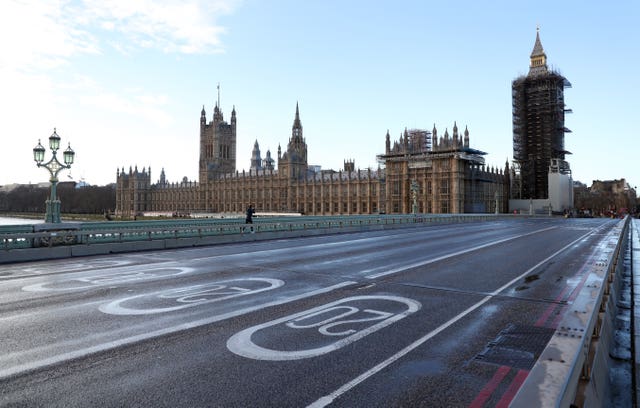 View of Westminster bridge in London