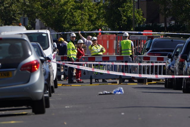 The scene in Galpin’s Road, Thornton Heath