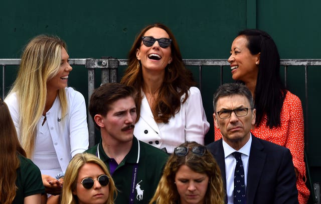The Duchess of Cambridge with Katie Boulter and Anne Keothavong