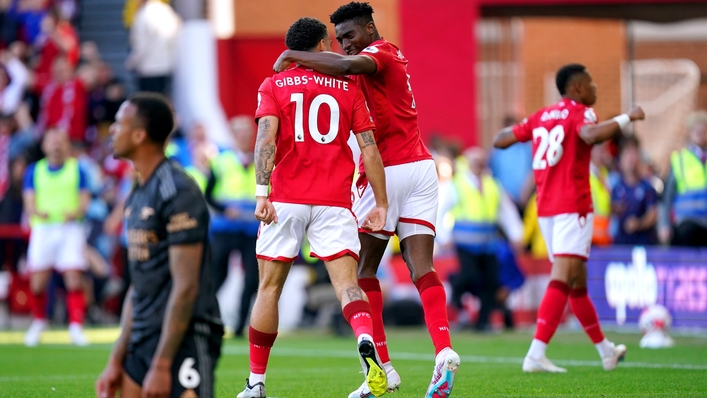 Nottingham Forest secured their Premier League status in style as Arsenal’s slim title hopes were ended (Mike Egerton/PA)