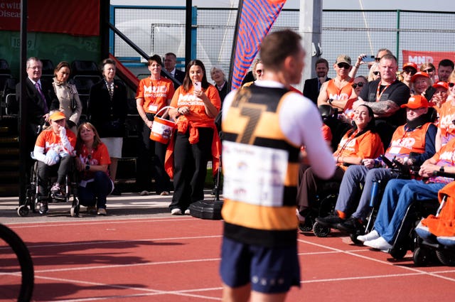 The Princess Royal at the University of York Athletics Track