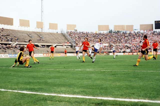 Ray Wilkins (centre) scored a fine goal for England at the 1980 European Championships against Belgium (Peter Robinson/EMPICS Sport)