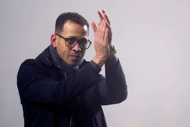 Liam Rosenior applauds Chelsea's fans following Saturday's FA Cup win at Charlton