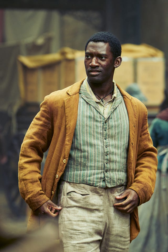 Malachi Kirby playing Hezekiah Moscow in A Thousand Blows 