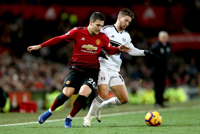 Manchester United’s Diogo Dalot (left) impressed