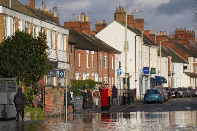 Floodwater in Quorn, Leicestershire