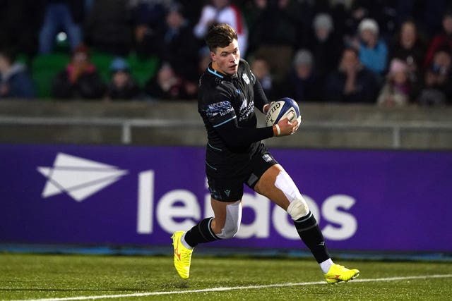 Huw Jones playing for Glasgow