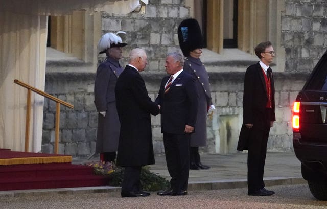 King greets King Abdullah of Jordan