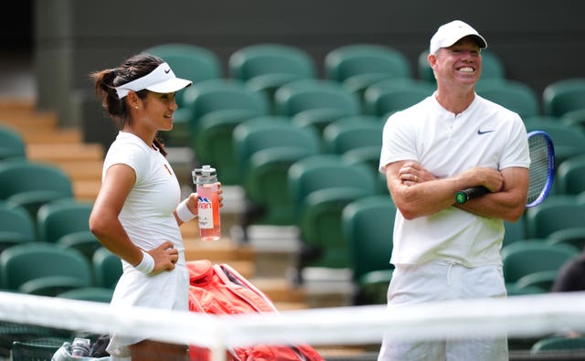 Emma Raducanu with coach Mark Petchey 