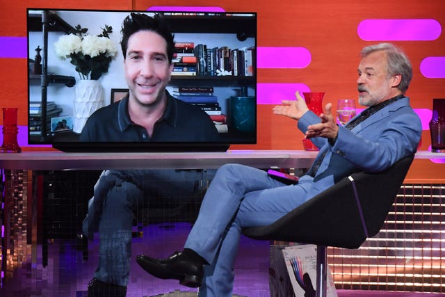 David Schwimmer is interviewed remotely for the Graham Norton Show 