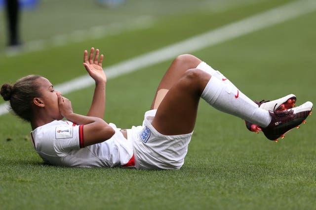 Nikita Parris was floored early on by an elbow 