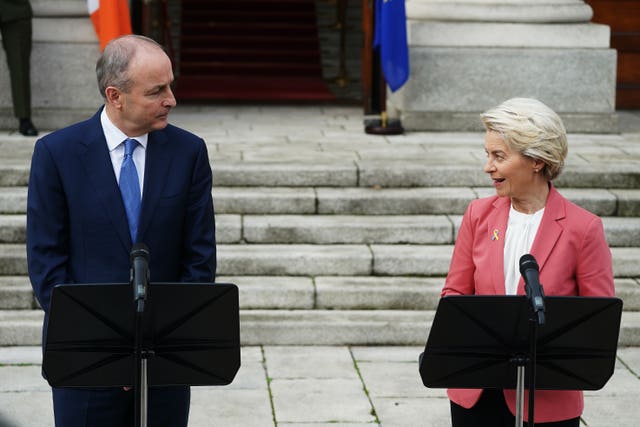 Irish premier Micheal Martin and European Commission president Ursula von der Leyen 