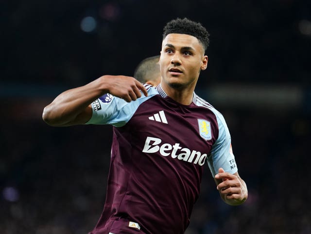 Ollie Watkins celebrates scoring Villa's opener