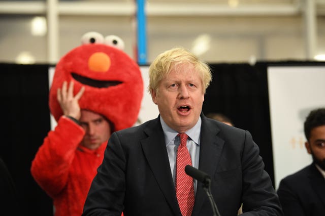 Prime Minister Boris Johnson giving his victory speech after winning the Uxbridge & Ruislip South constituency in the 2019 general election (Stefan Rousseau/PA)