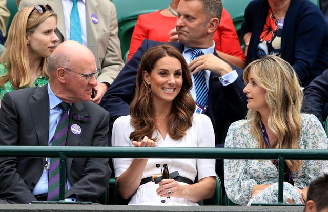 The Duchess appeared to be in good spirits watching Johanna Konta