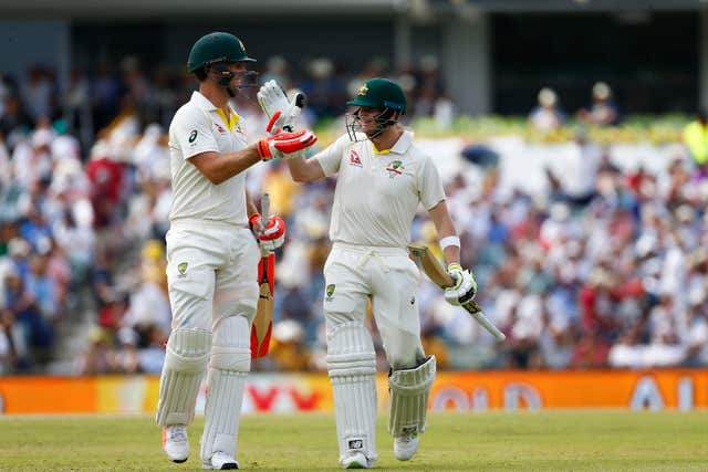 Mitchell Marsh (left) and Steve Smith