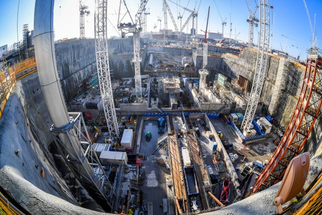 Construction has begun on the first permanent buildings above ground at the site (Ben Birchall/PA)